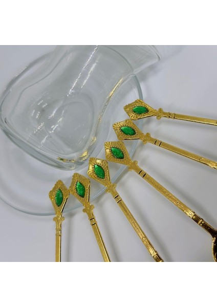 Osmanlı Motifli Retro Dizayn Gold Çay Kaşığı 6'lı Yeşiltaş fiyatları