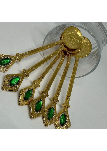 Osmanlı Motifli Retro Dizayn Gold Çay Kaşığı 6'lı Yeşiltaş fırsatları