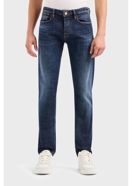 Emporio Armani J75 Düşük Bel Slim Fit Streç Jeans Erkek Kot Pantolon 6R1J75 1D24Z 0942