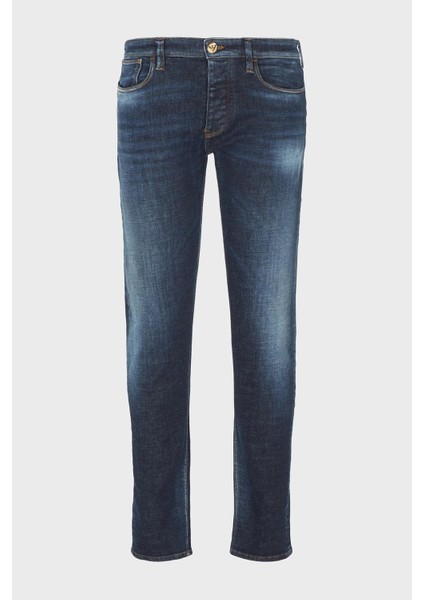 Emporio Armani J75 Düşük Bel Slim Fit Streç Jeans Erkek Kot Pantolon 6R1J75 1D24Z 0942