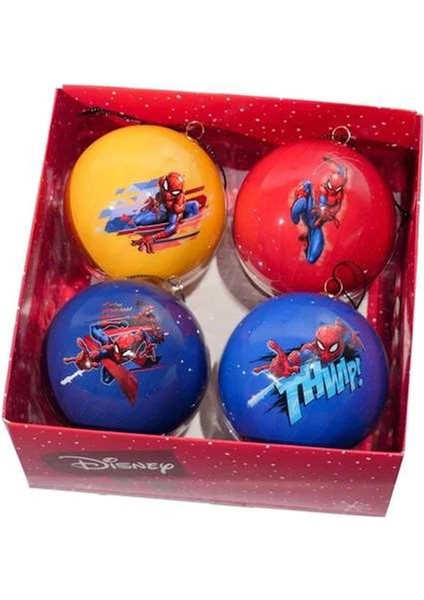 4 Adet 7,5cm Spiderman Yılbaşı Ağaç Süsü