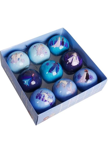 9 Adet 7,5cm Frozen Elsa Yılbaşı Ağaç Süsü Disney