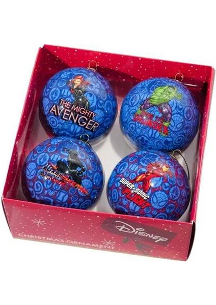 4 Adet 7,5cm Avengers Karakterler Yılbaşı Ağaç Süsü Marvel