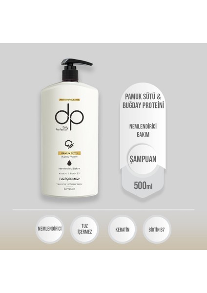 Dp Daily Perfection Perfection Pamuk Sütü Buğday Proteini 500 ml Tuzsuz Şampuan