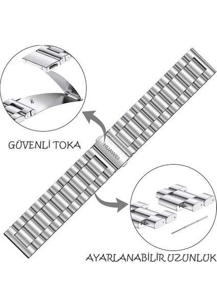 Gt4 46MM Uyumlu Klasik Paslanmaz Çelik Kordon