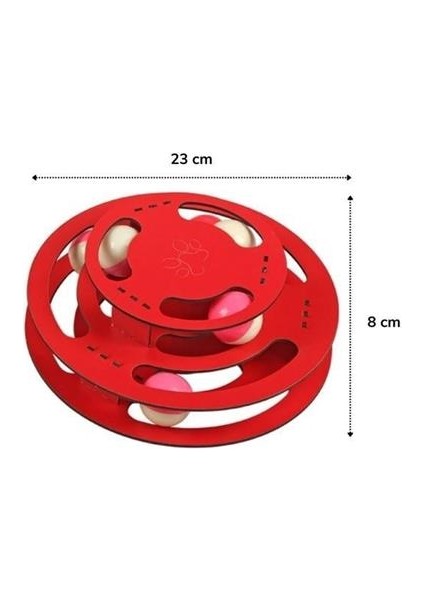 Petinka® 3 Katlı Komik Oyuncak Kediler Için Sert Ahşap Aktivite Oyuncağı