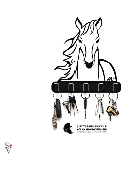 ( Horse - At ) Metal Askılık ,anahtarlık