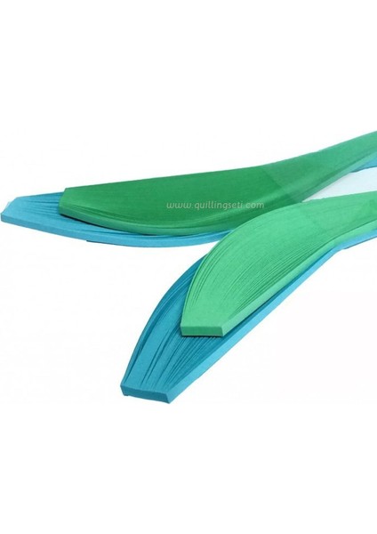 Quillingseti 5 mm Açık Mavi ve Açık Yeşil renk Quilling Kağıdı 200'lü