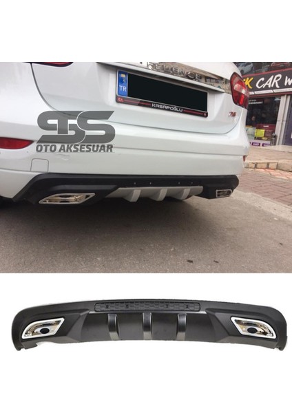 Fruens Renault Fluence Difüzör Arka Tampon Eki 2 Egzoz Çıkışlı Siyah
