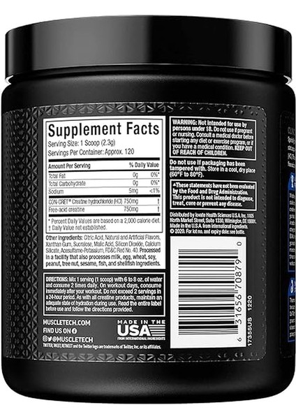 Cell-Tech Creactor Creatine Hcl + Free-Acid Creatine Fruit Punch Extreme, 120 Servings