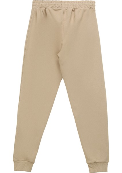 Lastikli Bel Slim Fit Bej Erkek Eşofman Altı UMA23155PA