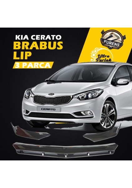 Kia Cerato 2016-2019 Uyumlu Brabus Ön Lip 3 Parça Kanatlı Lip
