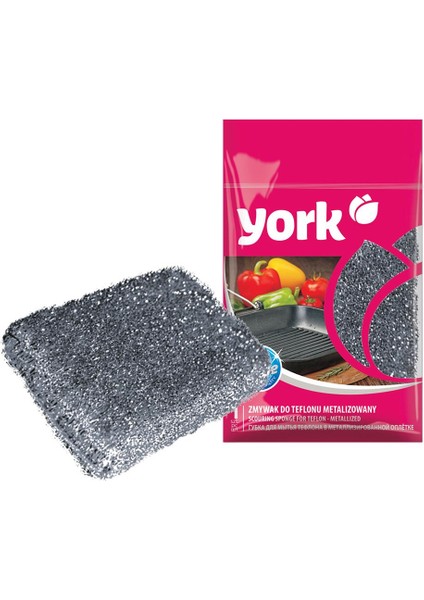 York Metalize Teflon Kaplamalı Bulaşık Ovma Süngeri 1 Adet.