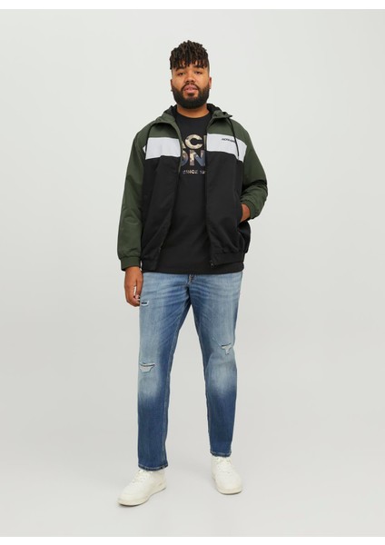 Standart Koyu Yeşil Erkek Ceket 12243517_JJERUSH Hood Bomber Noos P
