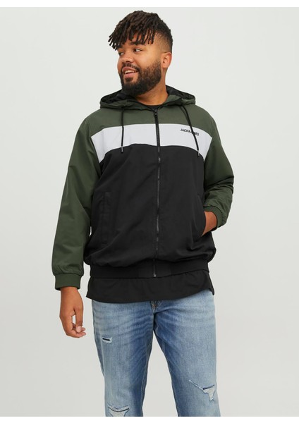Standart Koyu Yeşil Erkek Ceket 12243517_JJERUSH Hood Bomber Noos P
