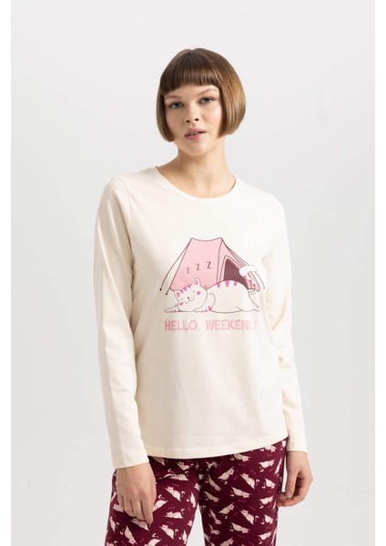 Fall in Love Baskılı Uzun Kollu Pijama Takımı A9968AX23WN modelleri