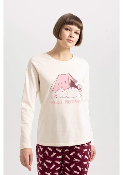 Fall in Love Baskılı Uzun Kollu Pijama Takımı A9968AX23WN fırsatları