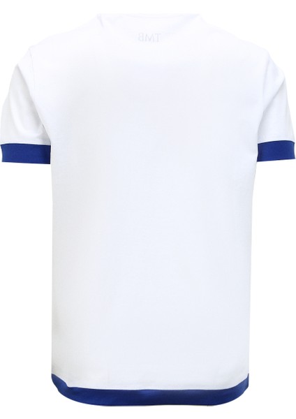 Bisiklet Yaka Gri - Mavi Erkek T-Shirt 62079190 fiyatları