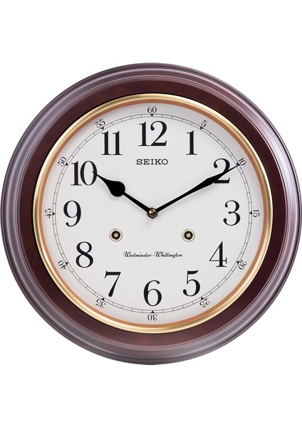 Seiko Clock QXH202Z Ahşap Müzikli Çift Zilli Duvar Saati