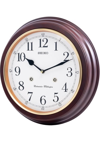 Seiko Clock QXH202Z Ahşap Müzikli Çift Zilli Duvar Saati