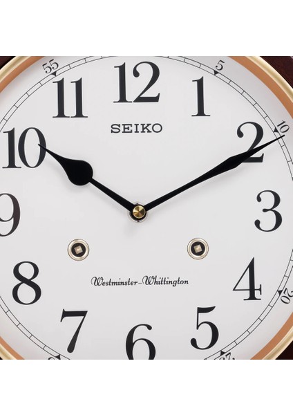 Seiko Clock QXH202Z Ahşap Müzikli Çift Zilli Duvar Saati