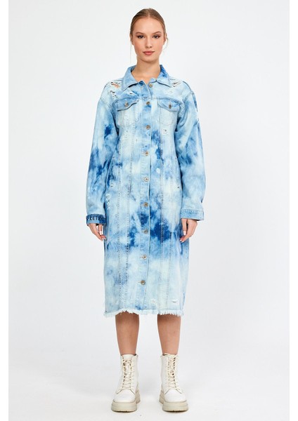 Özel Koleksiyon Düğmeli Denim Gömlek Elbise (3025) fiyatları