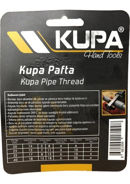 Kupa Alüminyum Boru Kaynak Paftası 32 Mm. fiyatları