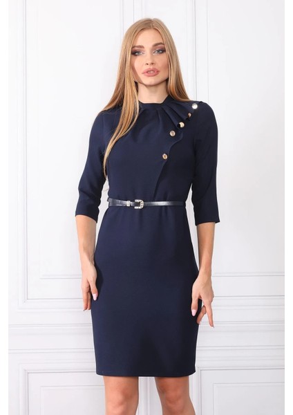 Element's Düğme Detaylı Kemerli Elbise ETS4408