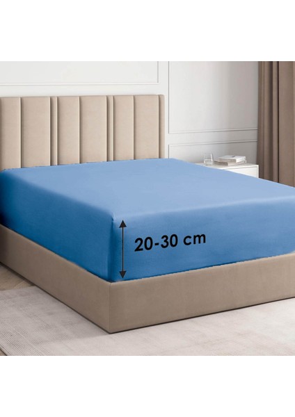 Lastikli Çift ve Tek Kişilik Yatak Çarşafı 160*200 Turkuaz