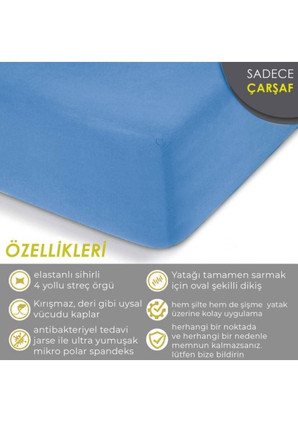 Lastikli Çift ve Tek Kişilik Yatak Çarşafı 160*200 Turkuaz