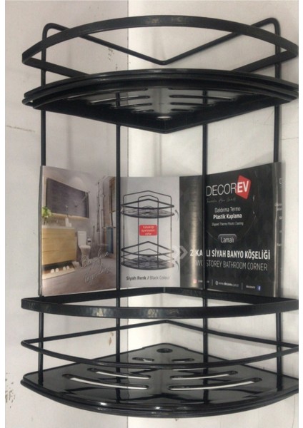 Decorev 5921 Banyo Köşeliği Kristal Lamalı Iki Katlı Siyah fiyatları