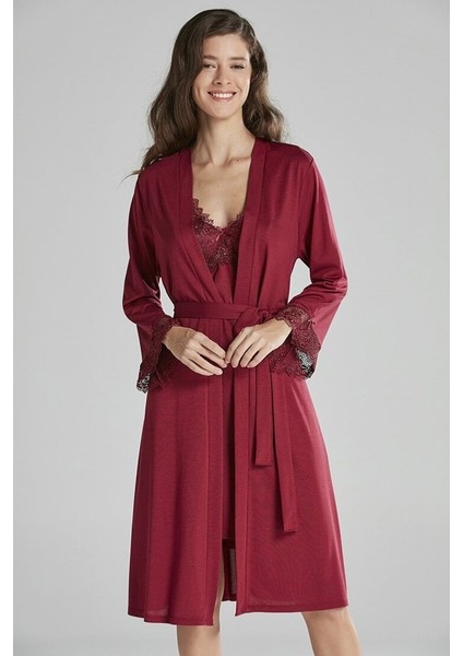 5040 6'lı Modal Gecelik Sabahlık Çeyiz Seti Bordo