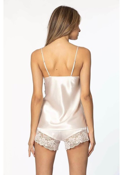 405 Saten Şort Takım Ekru fiyatları