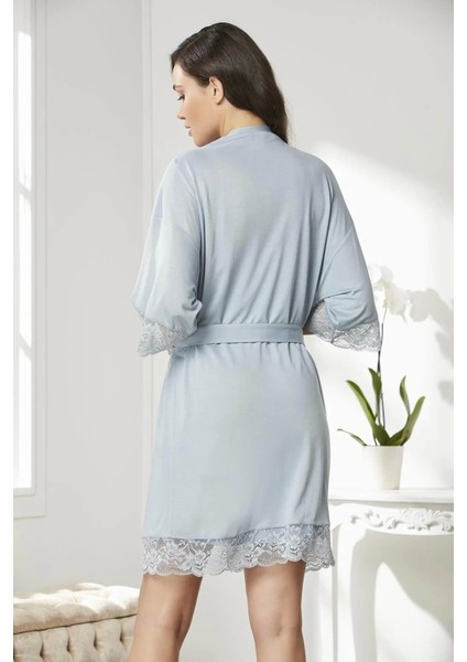 Penye Dantelli Gecelik Sabahlık Takım 4020 Mist indirimleri