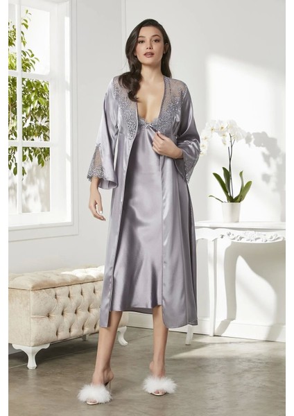 6'lı Kaplı Gecelik Sabahlık Set 6425 Royal Renk