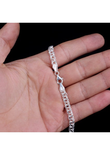 925 Ayar Gümüş Garibaldi Çift Örgü Model Erkke Zincir modelleri