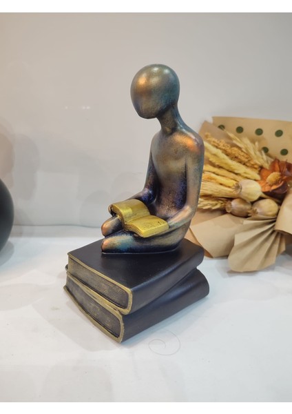 Siluet Kitap Okuyan Insan Dekoratif Biblo fiyatları