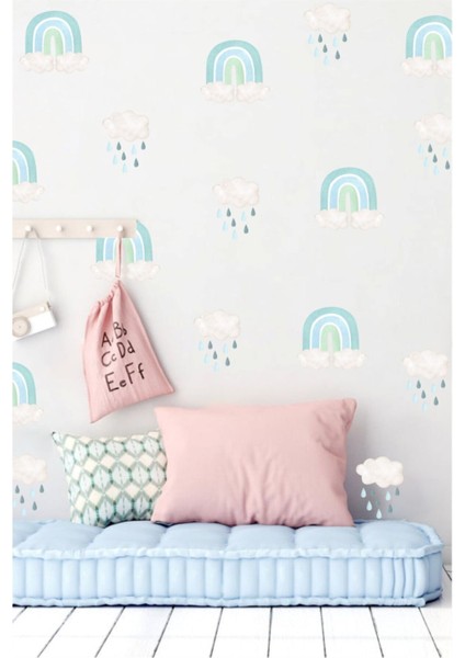 Modern Boho Gökkuşakları Çocuk Odası Duvar Sticker