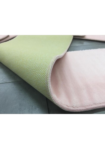 Comfort Pudra (1 Adet) Pufidik Peluş Merdiven Halısı Kaymaz Deri Tabanlı Basamak Paspası