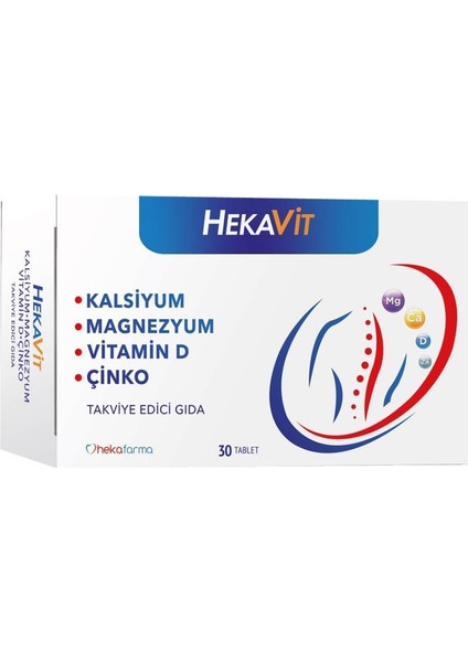 Hekavit Kalsiyum Magnezyum 30 Tablet