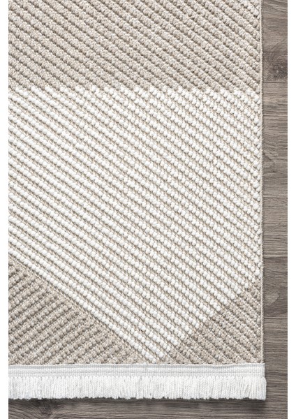 Krem Bej Vizon Yumuşak Dokulu Halı Kilim Salon Mutfak Koridor Yolluk Dokuma Makine Halısı 002