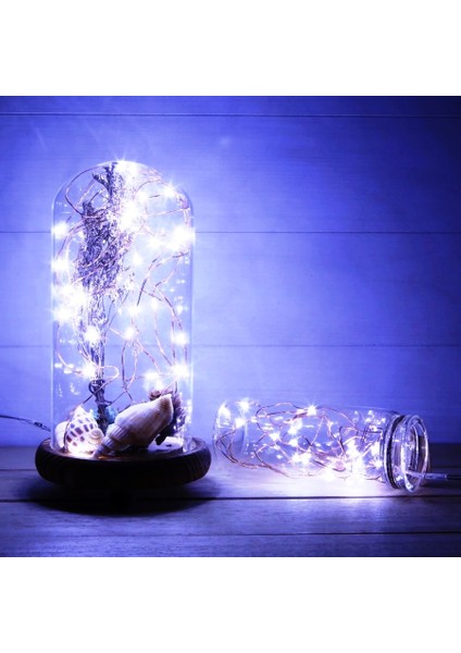 7 Metre Yılbaşı Ağacı Işığı Beyaz Pilli Işık Pilli Beyaz LED Işık Beyaz Noel Işığı Yılbaşı Işığı