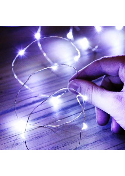 7 Metre Yılbaşı Ağacı Işığı Beyaz Pilli Işık Pilli Beyaz LED Işık Beyaz Noel Işığı Yılbaşı Işığı