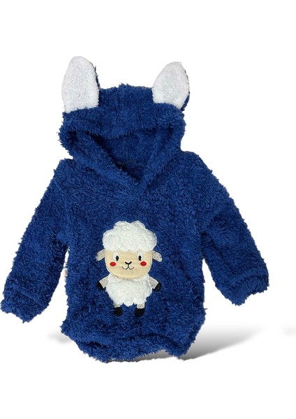 6-18 Ay Kuzu Nakışlı Unisex Bebek Welsoft Kotüm Badi