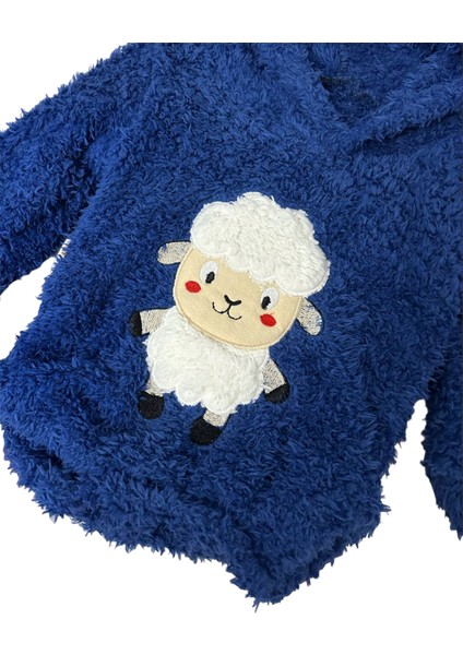 6-18 Ay Kuzu Nakışlı Unisex Bebek Welsoft Kotüm Badi