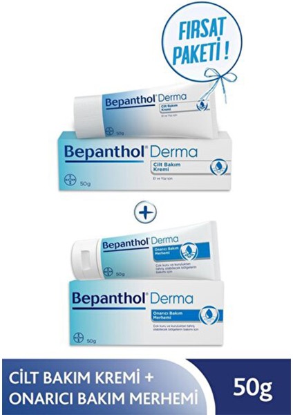 Derma Onarıcı Bakım Merhemi 50 Gr+Cilt Bakım Kremi 50 gr Avantajlı Paket