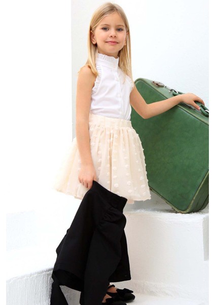 Kız Çocuk Puantiyeli Etek ve Denim Ceketli Siyah Etekli Takım fiyatları