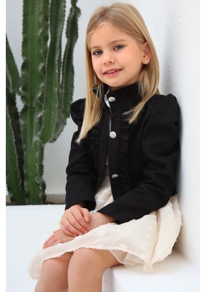 Kız Çocuk Puantiyeli Etek ve Denim Ceketli Siyah Etekli Takım indirimleri