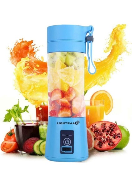 Portatif TAŞINABILIR380 ml USB Şarjlı Mavi El Blender