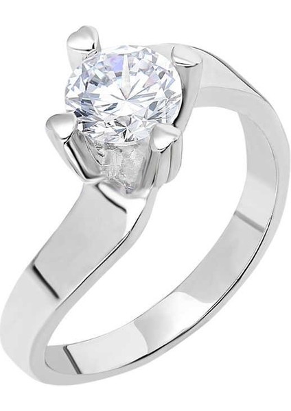 Starlight Diamond Pırlanta Montür Asimetrik 925 Ayar Gümüş Kadın Tektaş Yüzük fırsatları